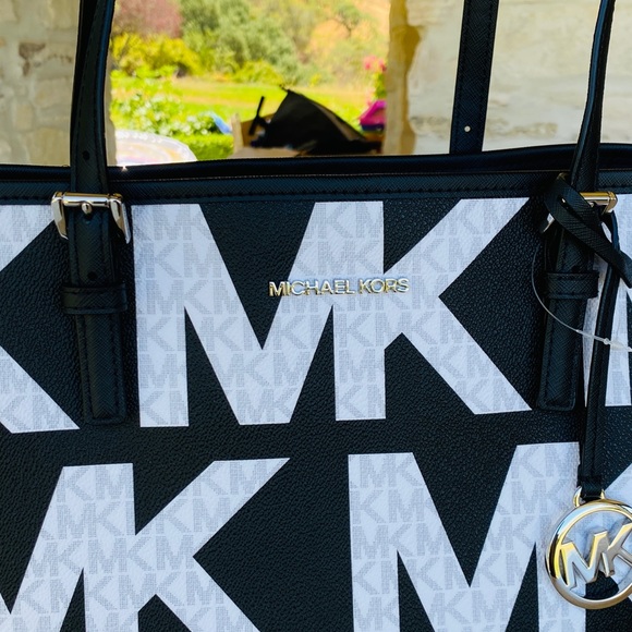 Michael Kors jet set MK Graphic logo handbag Signature tote &wallet NWT - Picture 4 of 11